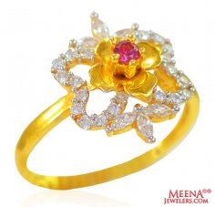 22K Gold Floral Ring for ladies