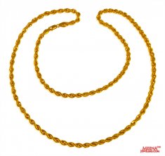 22 Kt Gold Rope Chain (26 Inch)