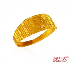 Designer 22Kt Men OM Ring ( Mens Gold Ring )