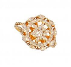 18kt Gold Diamond Ring For Ladies