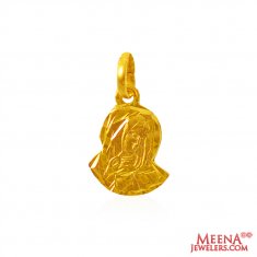 22Kt Gold Mother Mary Pendant