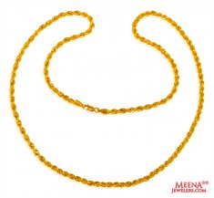 22 kt Gold Rope Chain (18 Inch)