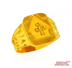 22 Kt Gold Mens Initial  Ring