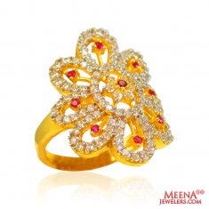 22Kt Gold Colored Stone Fancy Ring