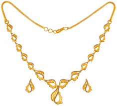 22 Karat Gold Necklace Set Two Tone