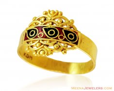 22k Fancy Gold Meena Ring ( Ladies Signity Rings )