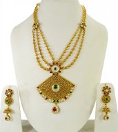 22K Gold kundan Bridal Necklace Set